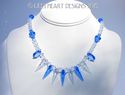 m/w Swarovski Crystal Sapphire Blue and Clear Spik