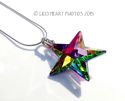 m/w Swarovski RARE 40mm Double Peacock Star CZ Bai