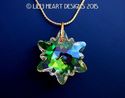 m/w Swarovski Luminous Green Edelweiss Pendant wit