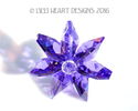 m/w Swarovski Crystal PURPLE Flower Car Charm or S