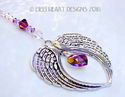  m/w Swarovski RARE AB AMETHYST HEART Angel Wings 