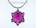 m/w Swarovski Amethyst Edelweiss Snowflake Pendant