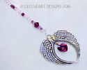  m/w Swarovski RARE AB AMETHYST HEART Angel Wings 