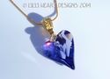 m/w Swarovski TANZANITE Purple Wild Heart Necklace