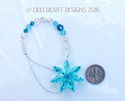 m/w Swarovski Crystal AQUA Flower Car Charm or Sun