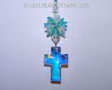 m/w Swarovski 40mm AB Cross and RARE AB Aqua Star 