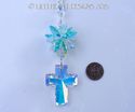 m/w Swarovski 40mm AB Cross and RARE AB Aqua Star 