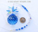 m/w Swarovski 30mm Ball Sapphire Aurora Pineapple 