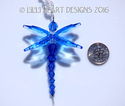 m/w Swarovski Blue Dragonfly Leaf Wings Suncatcher