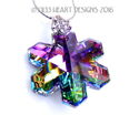 m/w Swarovski Crystal PEACOCK Disontinued Snowflak