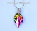 m/w Swarovski RARE Double Peacock Leaf Pendant Sun