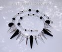 m/w Swarovski Crystal Jet Black Clear Silver Spike