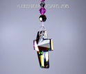 m/w Swarovski RARE Peacock Color Cross Car Charm S