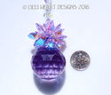 m/w Swarovski 30mm Violet Pineapple Rare Leaves Su