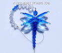 m/w Swarovski Blue Dragonfly Leaf Wings Suncatcher