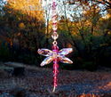 m/w Swarovski Crystal RARE HOT Pink DRAGONFLY Sunc