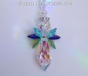  m/w Swarovski Large Rare Peacock AB Wings Angel S