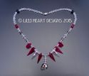 m/w Swarovski Silver Night Skull and Red Spikes 18