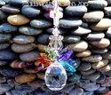  m/w Swarovski Rainbow Double Chakra CROSS ANGEL S