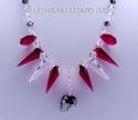 m/w Swarovski Silver Night Skull and Red Spikes 18