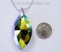 m/w Swarovski Peacock Marquise Cats Eye Necklace w
