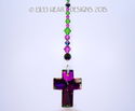 m/w Swarovski RARE Peacock Color Cross Car Charm S