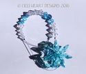 m/w Swarovski Crystal AQUA Flower Car Charm or Sun