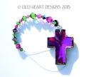 m/w Swarovski RARE Peacock Color Cross Car Charm S