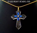 m/w Fine Crystal Cross Necklace on 24k GP Chain Su