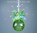 m/w Swarovski 30mm Peridot and Aurora Pineapple Su