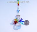  m/w Swarovski Rainbow Double Chakra CROSS ANGEL S