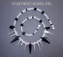 m/w Swarovski Crystal Jet Black Clear Silver Spike