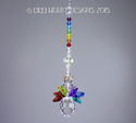  m/w Swarovski Rainbow Double Chakra CROSS ANGEL S