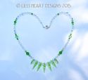 m/w Swarovski Peridot Green Spike + Aurora Boreali