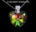 Fine Crystal Peacock Heart Pendant with Silver Pla