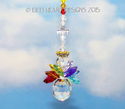  m/w Swarovski Rainbow Double Chakra CROSS ANGEL S
