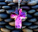 m/w Swarovski RARE Peacock Color Cross Car Charm S