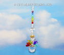  m/w Swarovski Rainbow Double Chakra CROSS ANGEL S