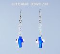 m/w Swarovski Crystal Cross Bead Aurora Borealis E
