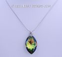 m/w Swarovski Peacock Marquise Cats Eye Necklace w