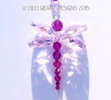 m/w Swarovski Crystal RARE HOT Pink DRAGONFLY Sunc