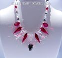 m/w Swarovski Silver Night Skull and Red Spikes 18