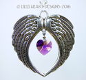  m/w Swarovski RARE AB AMETHYST HEART Angel Wings 