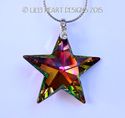 m/w Swarovski RARE 40mm Double Peacock Star CZ Bai