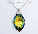 m/w Swarovski Peacock Marquise Cats Eye Necklace w