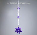 m/w Swarovski Crystal PURPLE Flower Car Charm or S