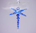 m/w Swarovski Blue Dragonfly Leaf Wings Suncatcher