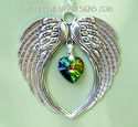 Angel Heart m/w Swarovski Peacock Color Heart Sunc