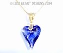 m/w Swarovski TANZANITE Purple Wild Heart Necklace