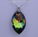 m/w Swarovski Peacock Marquise Cats Eye Necklace w